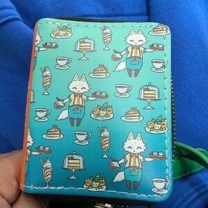 Source Unknown Teal Fox Pattern Wallet